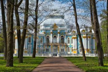 Pavilion in Catherine`s park in Tsarskoe Selo near Saint Petersburg, Russia.