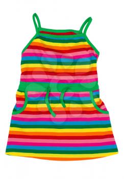 children's striped dress isolated on white background