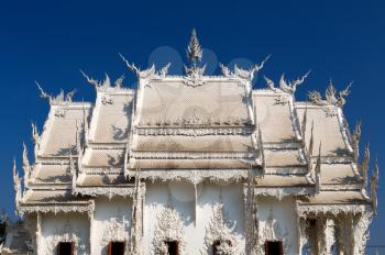 white temple in the northern province of Chiang Mai, Thailand.