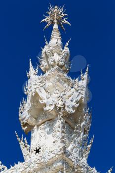 Exotic roof of the White Temple in Chiang Mai, Thailand