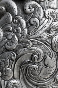 oriental pattern, engraving on silver