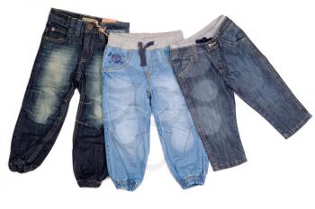 three different children's jeans for boys