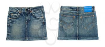 Denim skirt, front and rear