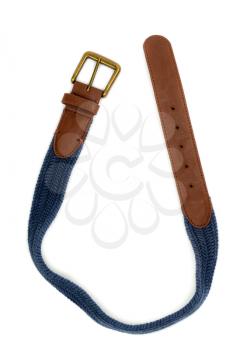 Combination of leather and fabric belt for trousers