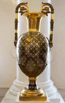 Vintage brass vase Hermitage Museum, St. Petersburg, Russia.