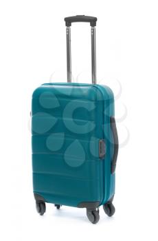Blue case isolated on the white background. Cabin size.