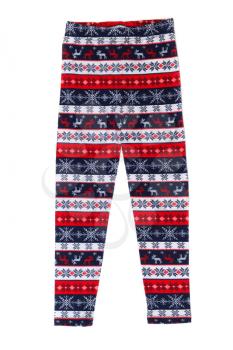 Womens pants (pajamas) with deer pattern. Isolate on white.