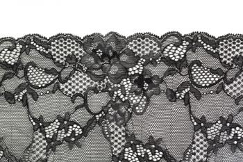classic black openwork lace on. Isolate on white.