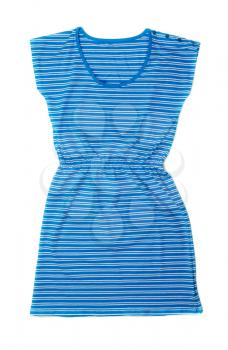 striped blue fashionable dress isolate on a white background