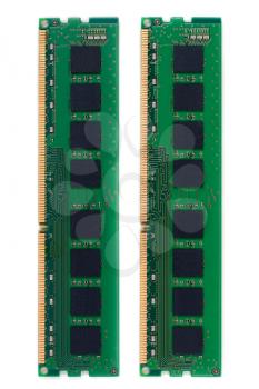 RAM (Random Access Memory) for PC. on white background.
