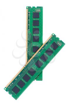 RAM DDR3 (Random Access Memory) for PC. On white background