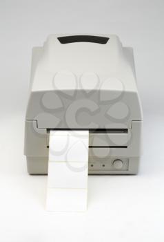 Label printer with blank message ready to insert message of your choice. The image is on a gray background