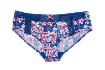 Cotton Panties in a floral pattern. Isolate on white.