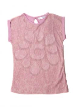 Pink blouse with floral pattern. Isolate on white.
