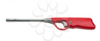 Red gas lighter gun for gas-stove on a white background