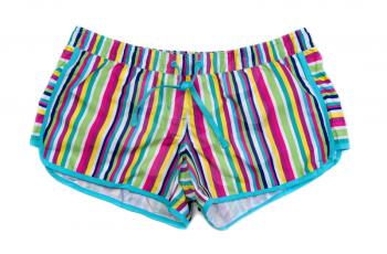 Colored striped shorts. Isolate on white