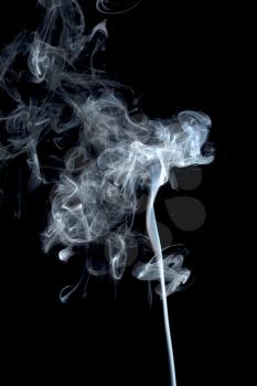 Abstract silky smoke isolated on white background
