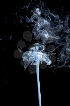 Abstract gray smoke on black background
