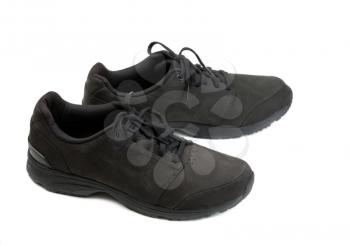 pair of black men shoes. Isolate on white
