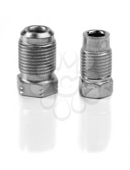 Two bolts brake fitting, isolate on a white background