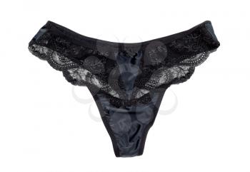 Black lace panties, isolate on a white background