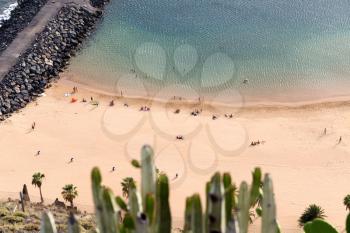 View of the beach of Las Teresitas, Canary Islands, Spain.