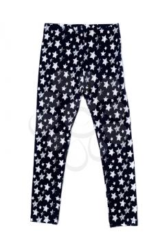 Ladies warm leggings with star pattern. Isolate on white.