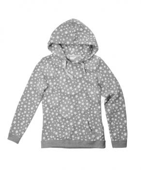 Hoodie with a pattern stars. Isolate on white.