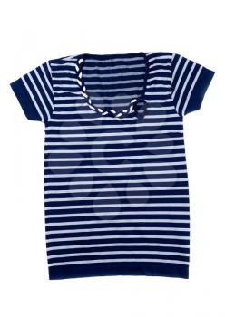 Blue and white striped blouse, isolate on white.
