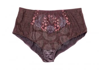 Brown women's panties. Isolate on white.