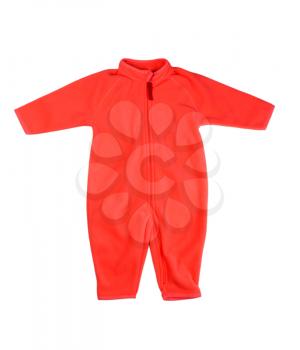 Red rompers fleece. Isolate on white.