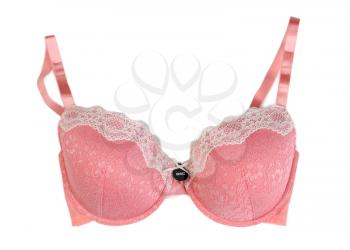 Pink bra, size 85C. Isolate on white.