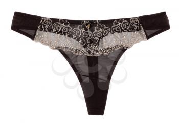 Brown female thong panties. Isolate on white.