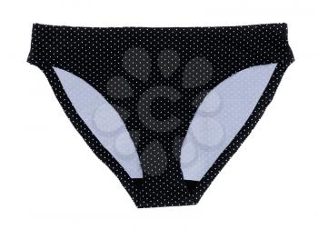 Black panties with polka dots. Isolate on white.