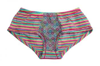 Striped colored cotton panties. Isolate on white.
