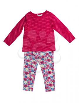 Set children's jacket and pants. Isolate on white.