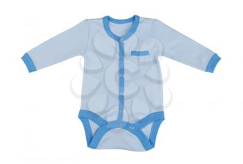 Children's blue coveralls for newborns. Isolate on white.