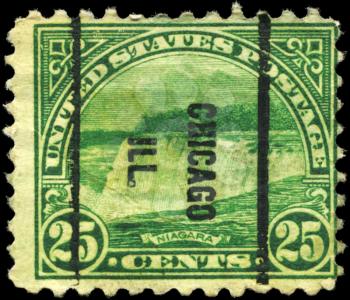 Royalty Free Photo of a US Stamp of Niagara Falls, Pilgrim Tercentenary Issue, Circa 1922