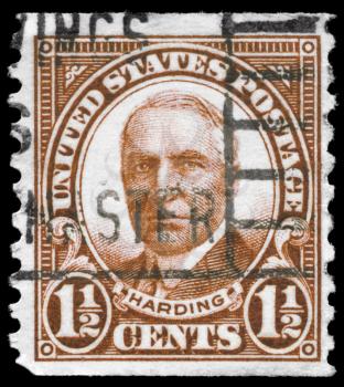 Royalty Free Photo of a 1930 US Stamp of Warren G. Harding (1865-1923)