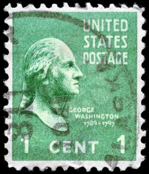 Royalty Free Photo of an 1838 US Stamp of George Washington (1732-1799)