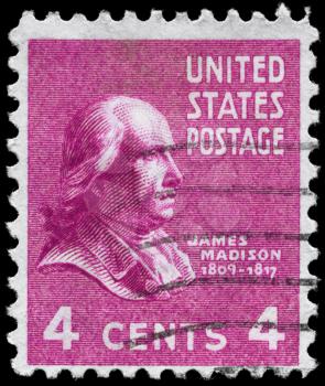 Royalty Free Photo of 1938 US Stamp of  James Madison (1751-1836)