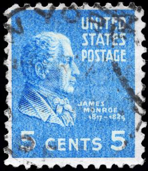 Royalty Free Photo of a 1938 US Stamp of James Monroe (1758-1831)
