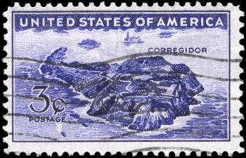 Royalty Free Photo of a 1944 US Stamp of a View of Corregidor, Philippines Issue