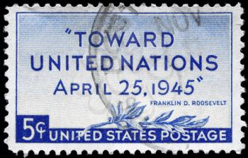 Royalty Free Photo of a 1945 Stamp Devoted to United Nations
Conference, San Francisco