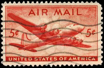 Royalty Free Photo of a 1946 US Stamp Shows the Douglas DC-4
Skymaster