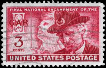 Royalty Free Photo of a 1949 US Stamp That Shows the Union Soldier and GAR Veteran