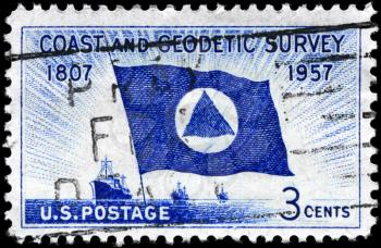 Royalty Free Photo of 1957 US Stamp for 150th Anniversary of the Establishment of the Coast and Geodetic Survey
