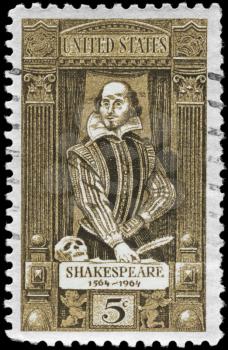Royalty Free Photo of 1964 US Stamp Devoted to 400th Anniversary of Shakespeare's Birth (1564-1616)