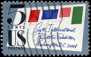 Royalty Free Photo of 1966 US Stamp Shows the Stamped Cover, 6th International Philatelic Exhibition Issues