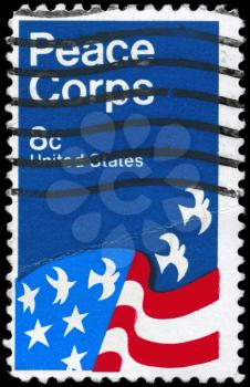 Royalty Free Photo of 1971 US Stamp Shows the Peace Corps Poster, by David Battle